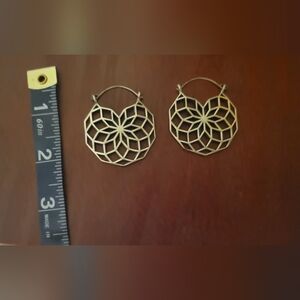Industrial Metallic Geometric Hoop Earrings